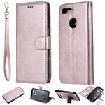 For Huawei Y6 (2018) / Honor 7A Solid Color Horizontal Flip Protective Case with Holder & Card Slots & Wallet & Photo Frame & Lanyard(Rose Gold)