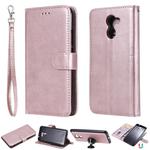 For Huawei Y7 Prime Solid Color Horizontal Flip Protective Case with Holder & Card Slots & Wallet & Photo Frame & Lanyard(Rose Gold)