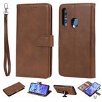 For Huawei Honor 10i Solid Color Horizontal Flip Protective Case with Holder & Card Slots & Wallet & Photo Frame & Lanyard(Brown)
