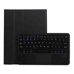 A11B-A Lambskin Texture Square Keycap Bluetooth Keyboard Leather Case with Touch Control For iPad Air 4 2020 10.9 / Pro 11 inch 2021 & 2020 & 2018(Black)