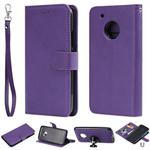 For Motorola Moto G5 Plus Solid Color Horizontal Flip Protective Case with Holder & Card Slots & Wallet & Photo Frame & Lanyard(Purple)