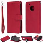 For Motorola Moto G5 Plus Solid Color Horizontal Flip Protective Case with Holder & Card Slots & Wallet & Photo Frame & Lanyard(Red)