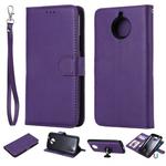 For Motorola Moto G5s Plus Solid Color Horizontal Flip Protective Case with Holder & Card Slots & Wallet & Photo Frame & Lanyard(Purple)