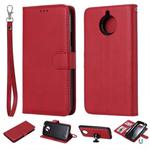 For Motorola Moto G5s Plus Solid Color Horizontal Flip Protective Case with Holder & Card Slots & Wallet & Photo Frame & Lanyard(Red)