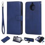 For Motorola Moto G5s Solid Color Horizontal Flip Protective Case with Holder & Card Slots & Wallet & Photo Frame & Lanyard(Blue)