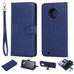 For Motorola Moto G6 Solid Color Horizontal Flip Protective Case with Holder & Card Slots & Wallet & Photo Frame & Lanyard(Blue)