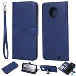 For Motorola Moto G6 Plus Solid Color Horizontal Flip Protective Case with Holder & Card Slots & Wallet & Photo Frame & Lanyard(Blue)