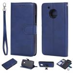 For Motorola Moto G5 Solid Color Horizontal Flip Protective Case with Holder & Card Slots & Wallet & Photo Frame & Lanyard(Blue)