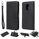 For Xiaomi Pocophone F1 Solid Color Horizontal Flip Protective Case with Holder & Card Slots & Wallet & Photo Frame & Lanyard(Black)