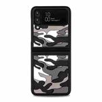 For Samsung Galaxy Z Flip3 5G Camouflage Clouds Embossed Silicone Phone Case(Grey)