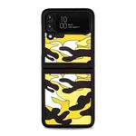 For Samsung Galaxy Z Flip3 5G Camouflage Clouds Embossed Silicone Phone Case(Yellow)