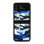 For Samsung Galaxy Z Flip3 5G Camouflage Clouds Embossed Silicone Phone Case(Blue)
