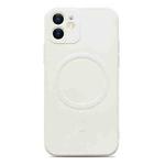 For iPhone 12 mini Liquid Silicone Full Coverage Magsafe Phone Case (White)