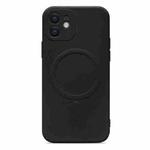 For iPhone 12 mini Liquid Silicone Full Coverage Magsafe Phone Case (Black)