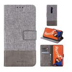 For OPPO Reno2 MUMXA MX102 Horizontal Flip Canvas Stitching Leather Case with Holder & Card Slots & Wallet(Grey)