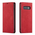 For Galaxy S10 Forwenw Dream Series Oil Edge Strong Magnetism Horizontal Flip Leather Case with Holder & Card Slots & Wallet & Photo Frame(Red)