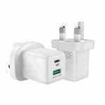 JOYROOM L-QP303 PD 30W USB-C / Type-C + QC 3.0 USB Mini Fast Charger, UK Plug(White)