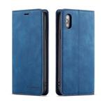 For iPhone XS Max Forwenw Dream Series Oil Edge Strong Magnetism Horizontal Flip Leather Case with Holder & Card Slots & Wallet & Photo Frame(Blue)