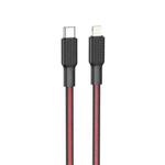 hoco X69 8 Pin Jaeger PD Charging Data Cable, Length: 1m(Black Red)