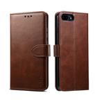 For iPhone 8 Plus / 7 Plus GUSSIM Magnetic Horizontal Flip Leather Case with Holder & Card Slots & & Wallet(Brown)