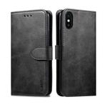 For iPhone XS Max GUSSIM Magnetic Horizontal Flip Leather Case with Holder & Card Slots & & Wallet(Black)