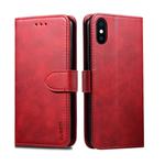 For iPhone XS Max GUSSIM Magnetic Horizontal Flip Leather Case with Holder & Card Slots & & Wallet(Red)