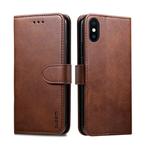 For iPhone X / XS GUSSIM Magnetic Horizontal Flip Leather Case with Holder & Card Slots & & Wallet(Brown)