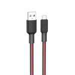 hoco X69 Micro USB Jaeger Charging Data Cable, Length: 1m(Black Red)