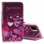 For iPhone 13 Pro Colored Drawing Leather Phone Case (Letter and Heart)