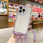 For iPhone 13 mini 3 In 1 PC + TPU Transparent Phone Case (Purple)