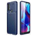 For Motorola Moto E20 / E30 / E40 Carbon Fiber Texture Shockproof TPU Phone Case(Blue)