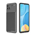 For OPPO A16K Carbon Fiber Texture Shockproof TPU Phone Case(Black)