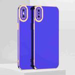 For iPhone X / XS 6D Electroplated TPU Phone Case(Blue)