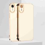 For iPhone XR 6D Electroplated TPU Phone Case(White)