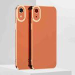 For iPhone XR 6D Electroplated TPU Phone Case(Brown)