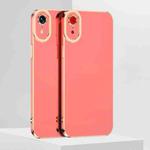 For iPhone XR 6D Electroplated TPU Phone Case(Pink)