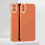 For iPhone XS Max 6D Electroplated TPU Phone Case(Brown)