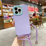 For iPhone 13 mini 3 In 1 PC + TPU Solid Color Phone Case (Purple)