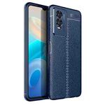 For vivo Y76s Litchi Texture TPU Shockproof Phone Case(Navy Blue)