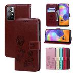 For Xiaomi Redmi Note 11T 5G / Poco M4 Pro 5G Rose Embossed Leather Phone Case(Brown)