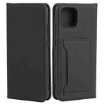 For Samsung Galaxy A03 Strong Magnetism Liquid Feel Horizontal Flip Leather Phone Case(Black)
