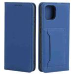 For Samsung Galaxy A03 Strong Magnetism Liquid Feel Horizontal Flip Leather Phone Case(Blue)