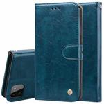 For Samsung Galaxy A22 4G Oil Wax Texture Leather Phone Case(Blue)