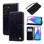 For Samsung Galaxy S22 Ultra 5G Oil Wax Texture Leather Phone Case(Black)