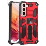 For Samsung Galaxy S22 5G Shockproof TPU + PC Magnetic Protective Phone Case with Holder(Red)