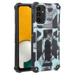 For Samsung Galaxy A13 5G Camouflage Armor Kickstand TPU + PC Magnetic Phone Case(Mint Green)