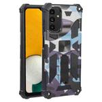 For Samsung Galaxy A13 5G Camouflage Armor Kickstand TPU + PC Magnetic Phone Case(Light Blue)