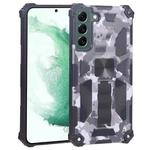 For Samsung Galaxy S22+ 5G Camouflage Armor Kickstand TPU + PC Magnetic Phone Case (Grey)