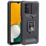 Sliding Camera Cover Design PC + TPU Shockproof Phone Case with Ring Holder & Card Slot For Samsung Galaxy A13 4G/Galaxy A13 5G /Galaxy A13 Lite/Galaxy A04/Galaxy A04S/Galaxy A04E 4G(Black)