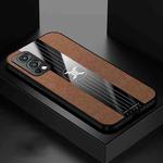 For OnePlus Nord 2 5G XINLI Stitching Cloth Texture Shockproof TPU Phone Case(Brown)